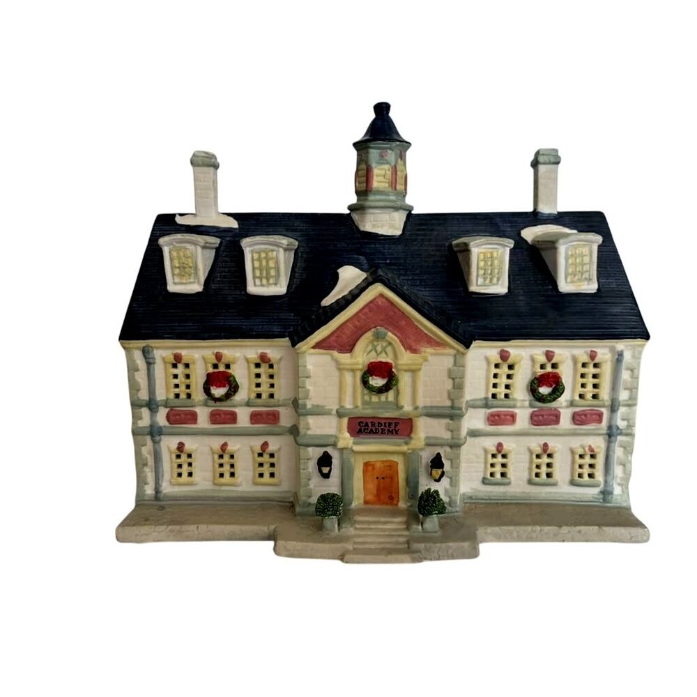 Vintage 1992 Lemax Cardiff Academy Lighted Christmas Village Building